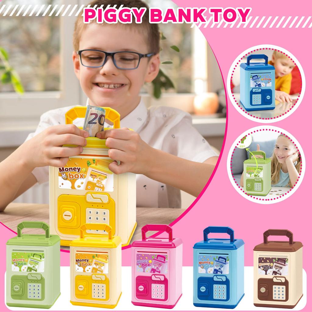Safe Deposit Box, Toys, Children's Bank, Bank, Lights, Music, Key, Large Storage Bank