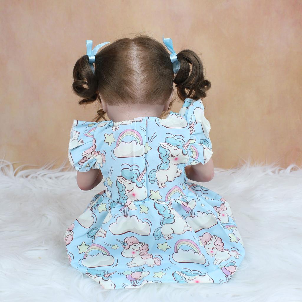 BZDOLL 50CM 3D Skin Tone Visible Veins Soft Silicone Reborn Baby Doll Toy For Girl Cloth Body Smiling Bebe Boneca Lifelike Play House