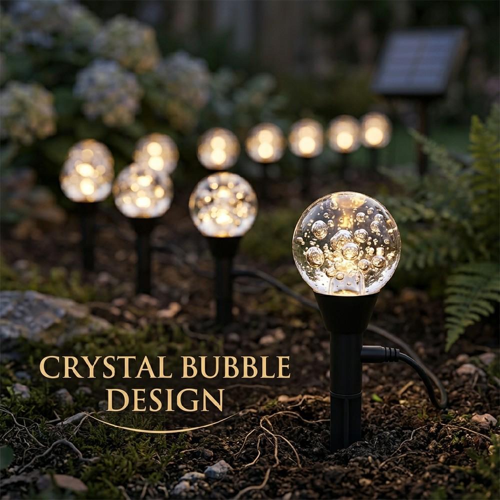 30/20/15 LED Solar Ground Plug Light, Crystal Ball Light, Atmosphere Light, Waterproof Path Light, Outdoor Courtyard Decoration