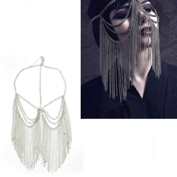 Tassels Face Chain Masquerade Mask for Halloween Costumes, Nightclub Party