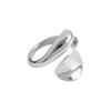Korean Style Curved Water Drop Geometric Ring for Women - 925 Silver Open Index Finger, Trendy and Simple Design