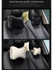 Echtes Leder Auto Nacken- und Lendenwirbelstützkissen Set