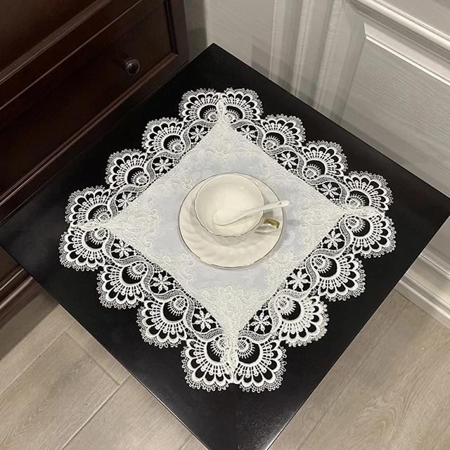 Table Cloth Napkins Table Cover Tablecloth Cup Coffee Mats Placemats Disk Pad Prop Cover Lace Corner Lamp Retro Posing Tea Towel