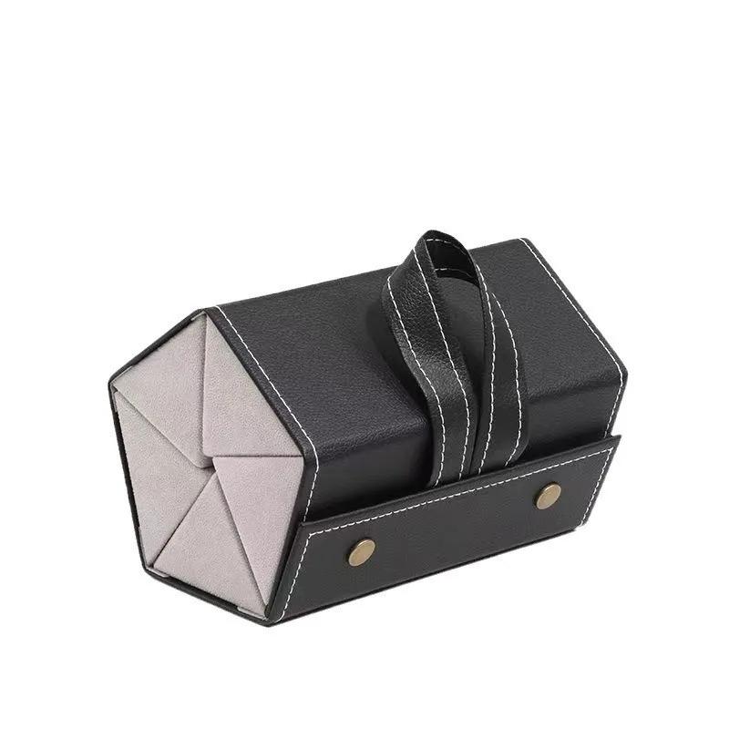 Retro Foldable Glasses Organizer - PU Leather 4/6 Slot Eyewear Case, Portable Sunglasses Holder for Purse/Backpack Storage