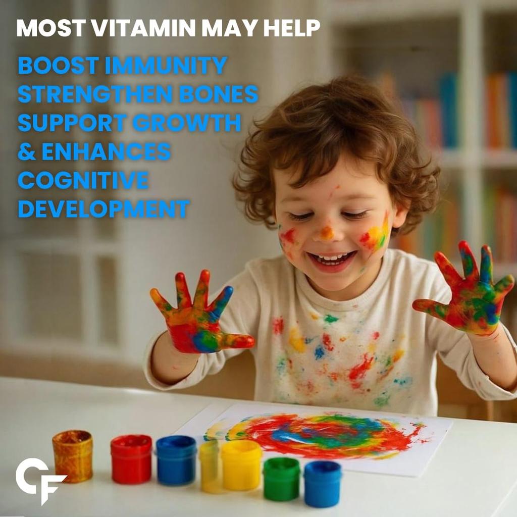 Carbamide Forte Kids Multivitamin Gummies No Added Sugar Daily Nutrition Support Chewy Gummy Bears 60 Count