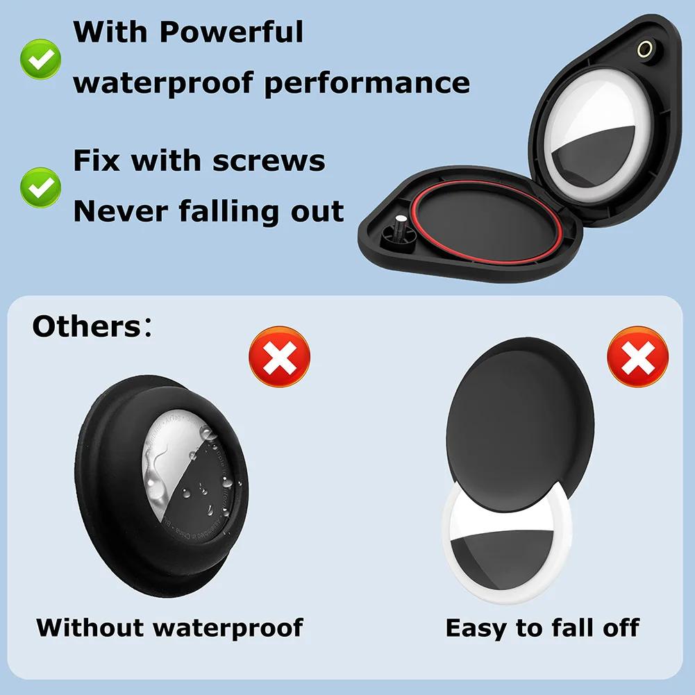 For Airtag Holder Protective GPS Tracker Case with 3M Adhesive Sticker Case for Apple AirTag Full Protective Tag Case Waterproof