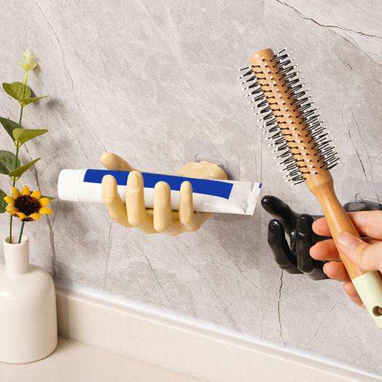 Wall Hook Punch-free Trace-less Eco-friendly Creative Convenient Decorative Resin Hand Shape Storage Hook Key Accessories