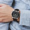 HELEI Mode Sport Quarz Uhr Datum Magnetisches Silikon Leuchtarmband Herren Leder Armbanduhr