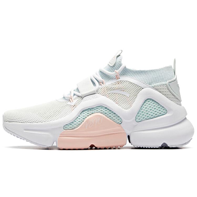 

new Anta Breathable Mid Top Running Shoes Women s Blue White Pink 36