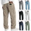 Herren Cordhose Lockerer Schnitt Gerades Bein Mit aufgesetzter Tasche Lässige Entspannte Hose für den Alltag