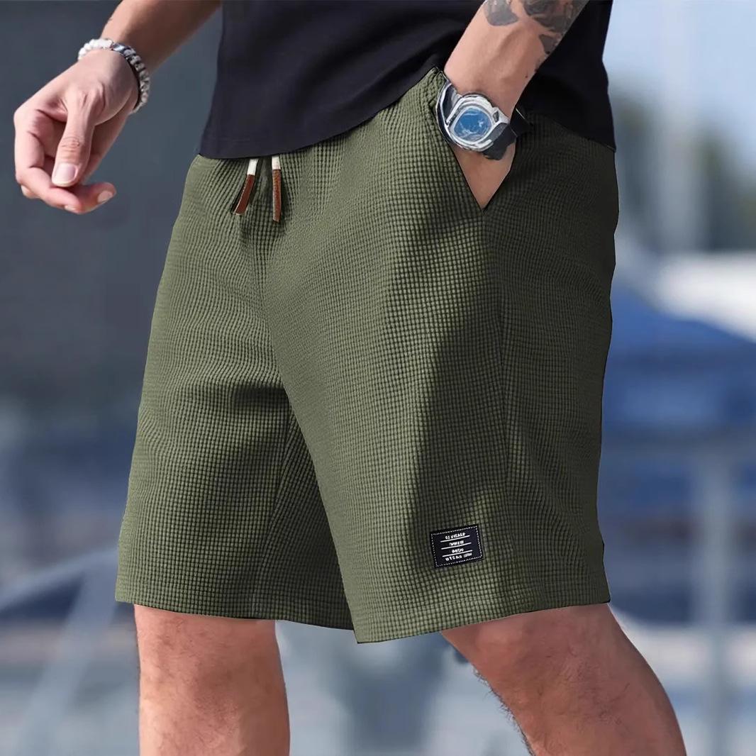 

Men s Pineapple Plaid Casual Sports Shorts - Summer Plus Size, Versatile, Five-Point Length. Large армия зеленый