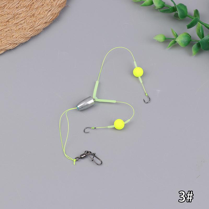 NEW 1Pc Double Hook Fishing Hair Rigs Hook Reverse Bottom Line Suspension Carp Fishing Hook Ready Made Anti Bottom Carp Rigs