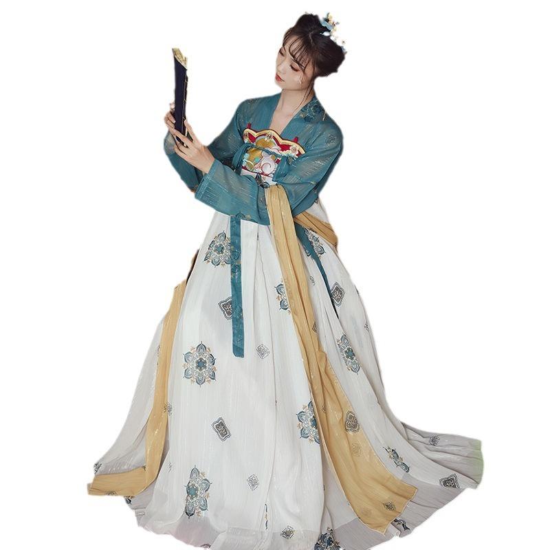 Nová dámska sukňa Hanfu Dunhuang Chang'e princezná v štýle Tang v štýle hrudníka Ru Slimming Festival Kostýmový kostým