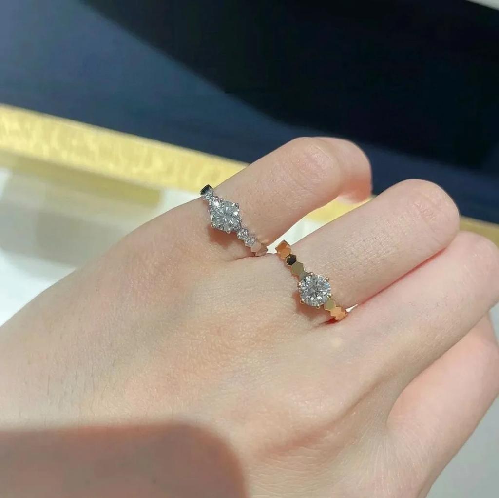 2024 New Hot Brand Vintage Women's Rings Luxury Jewelry For Women Honeycomb Designer Fashion Pure 925 Silver Lady Party Rings