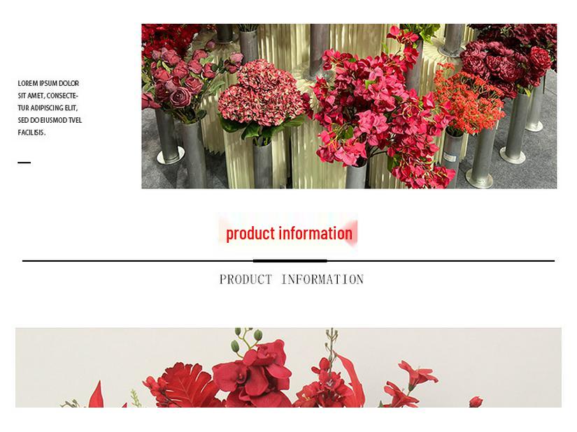 Wine Red Artificial Floral Bouquet - Chinese Wedding & Engagement Ceiling Decoration