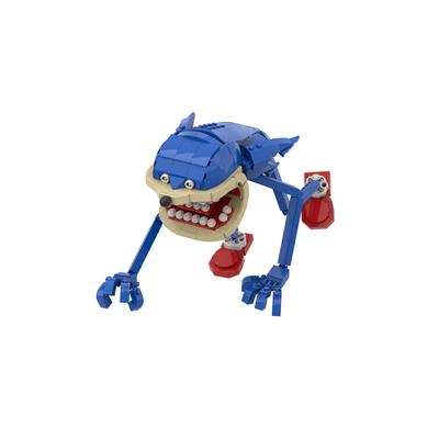 MOC Animierter Charakter Sonices Modellbausteine Horror Süchtiger Igel Actionfigur Bausteine Spielzeug Halloween Geschenk