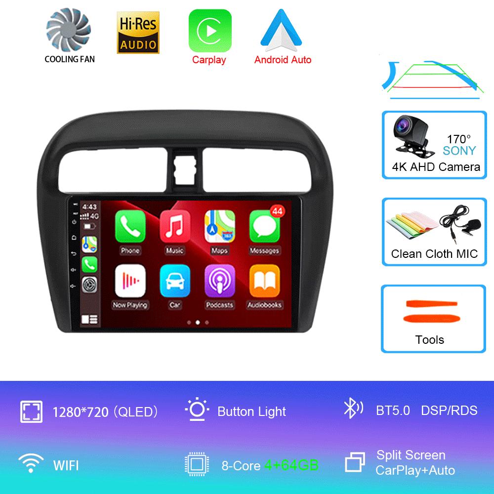Android14 Car Radio For Mitsubishi Mirage Attrage 2012 - 2018 Multimedia Video Player Stereo GPS Navigation 5G WIFI DSP Carplay
