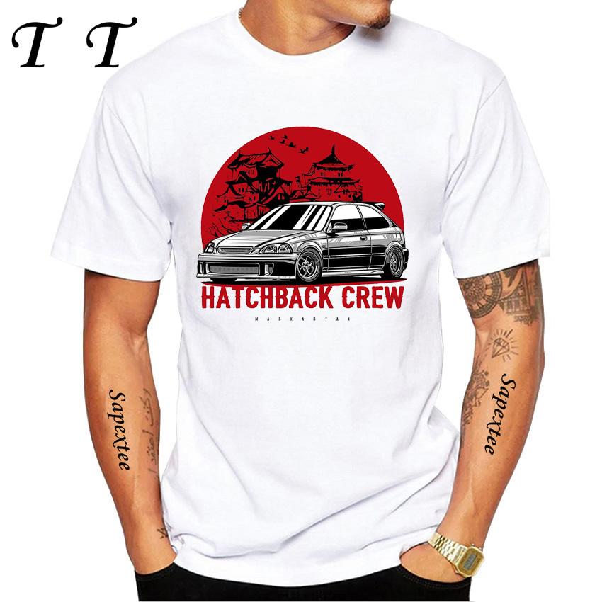 Ny Japanstil Herr Kortärmad Typ R T-shirt Kör Den Klassiska JDM Vita Impreza WRX Bildesign Pojke Casual Topp Vita T-shirts