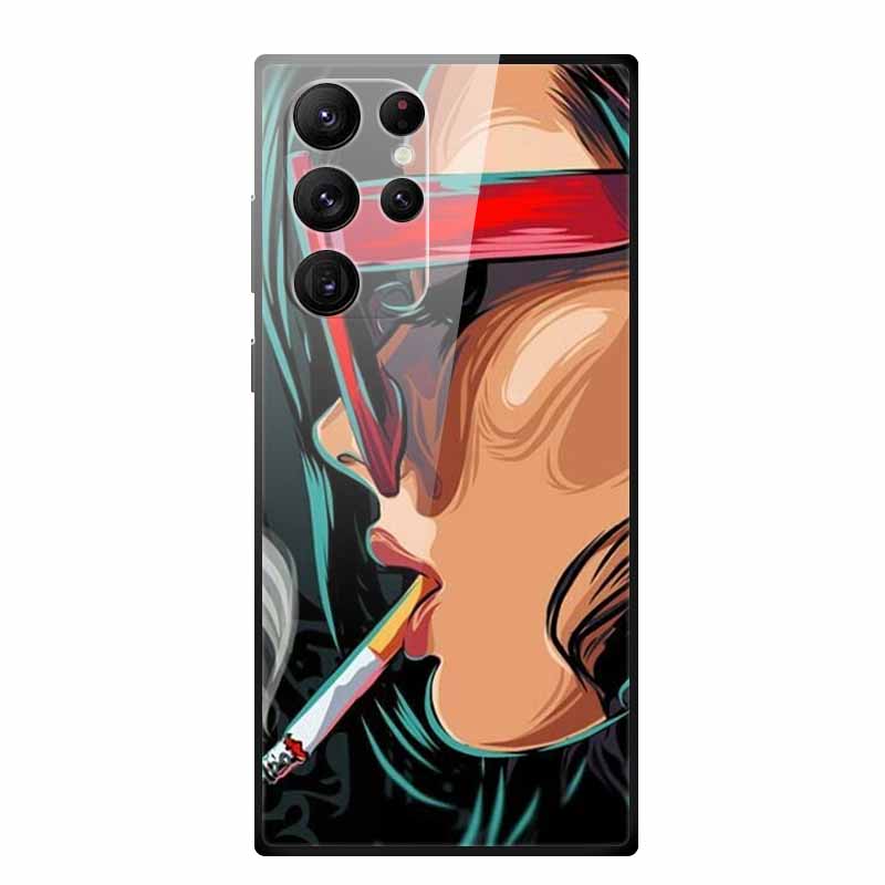 Gehärtetes Glas Case Für Samsung Galaxy S25 Ultra Case S 25 Ultra Hartes Rückseiten Cover Weicher Stoßfänger Für Samsung S23 S22 S24 Ultra Case