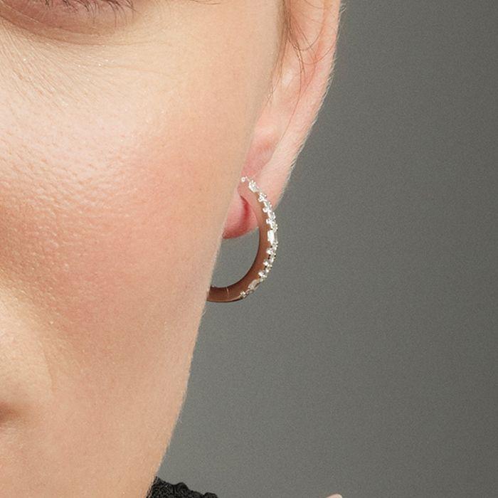 Boucles d'oreilles en argent 925 Luxenter avec zircon brillant finition en rhodié - Lujae