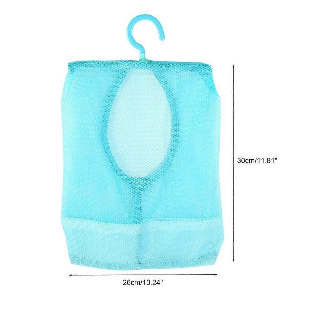 Multi Purpose Hanging Mesh Storage Bag for Socks Stockings Bra Underwear Bathroom Blue