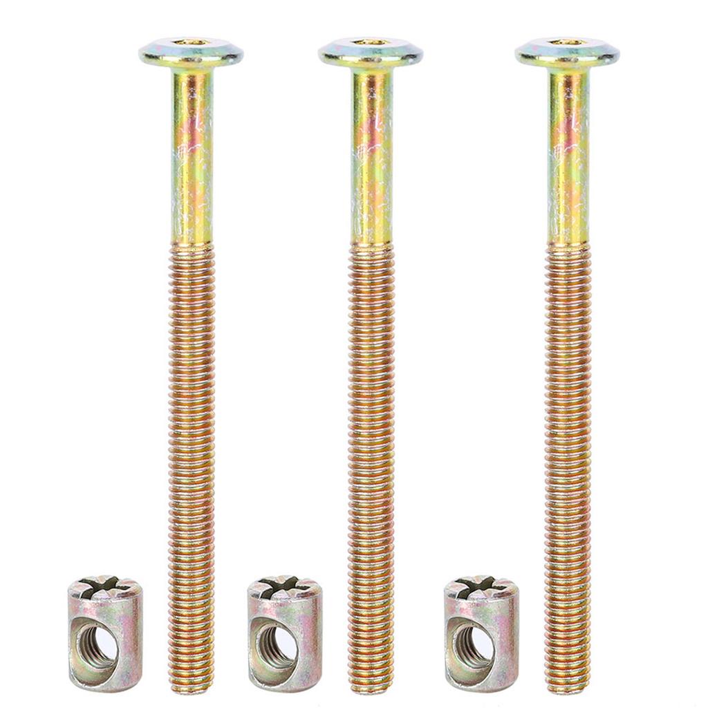 10 Pcs M6 Carbon Steel Furniture Bolts With Barrel Nuts Dowel Nut Connector Fastener