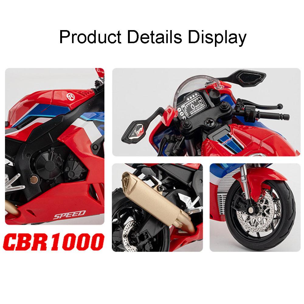 1:12 Honda Cbr1000 Cb400x Alloy Model Diecast Motorcycle Toys Car Front Wheel Steering Sound Light Miniature Motorbick Boy Gifts