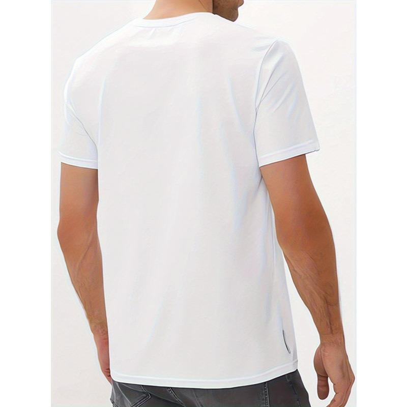 European sizes Men's Black Patterned T-shirt with Spade A Print - Casual Breathable Short-sleeve Shirt, Suitable for Casual Wear, Sports, and Hiking