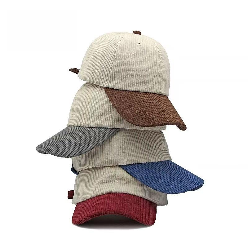 New Women Hat Letter Vintage Corduroy Baseball Cap Autumn And Winter Warm Hat Men Women Fresh Hip Hop Hat Bone Gorras
