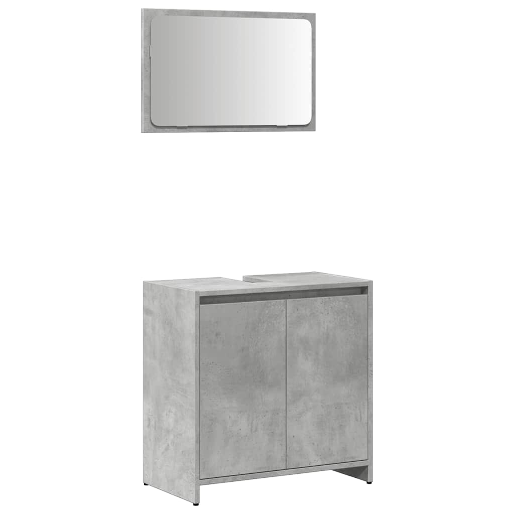 Vidaxl 2-Piece Bathroom Furniture Set, Concrete Grey