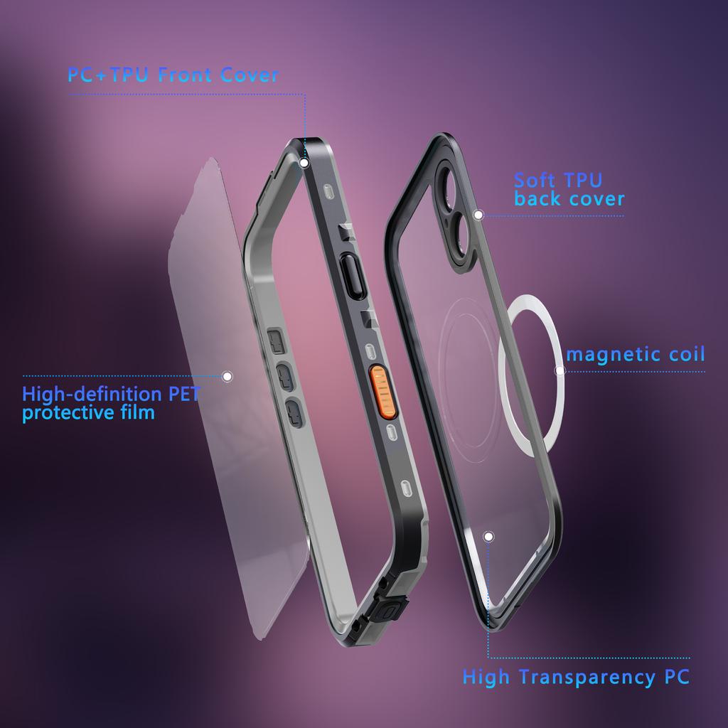 IP68 Waterproof Diving Phone Case For iPhone 17 Pro Max 17 Pro Air Screen Protection Dustproof Cover Magnetic Magsafe Charging