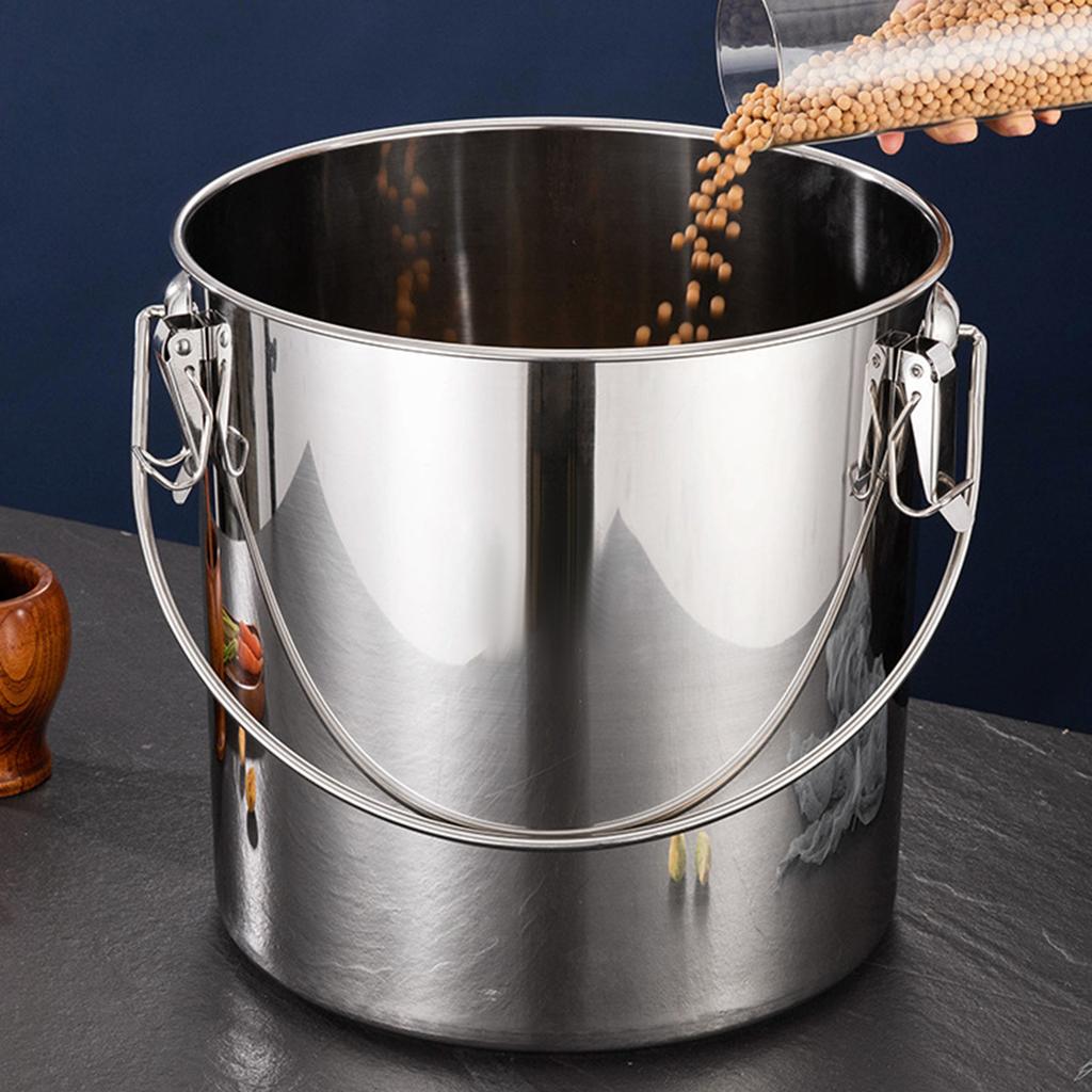 201 Stainless Steel Stockpot with Lid Simmered Soup Stew Boiling Strew Simmer for Hotel Household Kitchen Essential