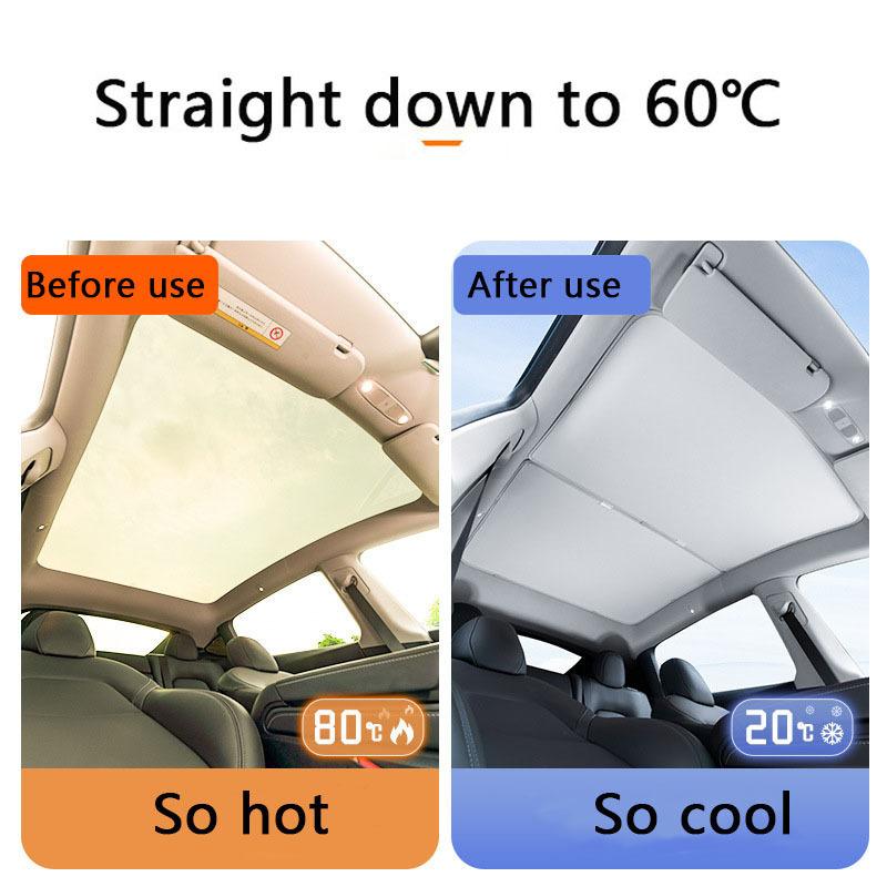 For New Tesla Model Y Juniper 2025 2026 Sunroof Ice Cloth Buckle Ice Crystal Car Roof SunShades Glass Roof Front Rear Skylight