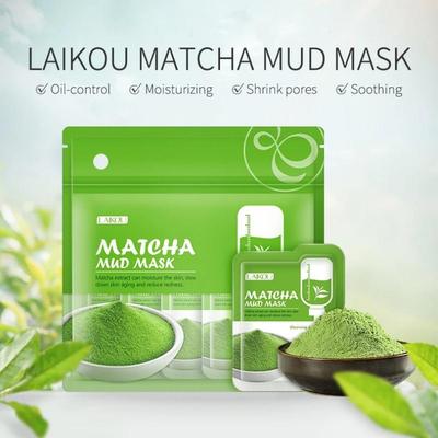 7 Stück Matcha Green Clay Mud Gesichtsmaske Anti-Falten-Nacht-Gesichtspackungen Dark Circle Befeuchten Anti-Aging