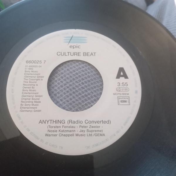 

7inch Record CULTURE BEAT Anything 6600257 EPIC 1993 UK Dance Electronica Used
