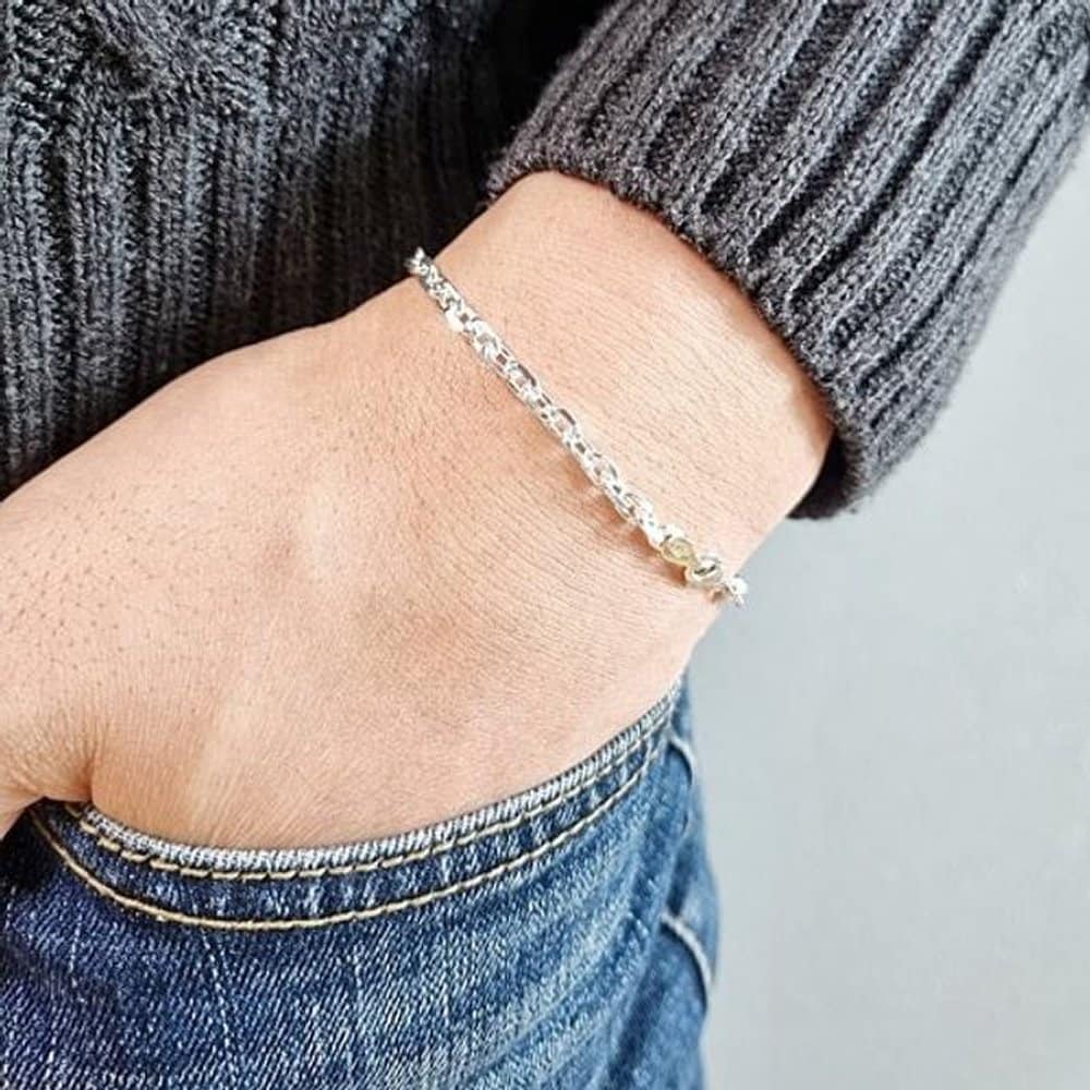 3mm Silver Bracelet for Men and Women, Daily Unique Sterling Silver Couple