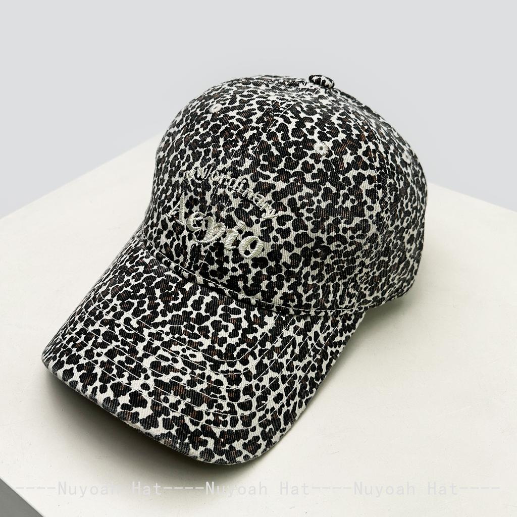 And Women Korean Style Leopard Print Embroidered Letter Prints Baseball Caps Sun Protection Vintage All-Match Personalized Peaked Hats Street Style