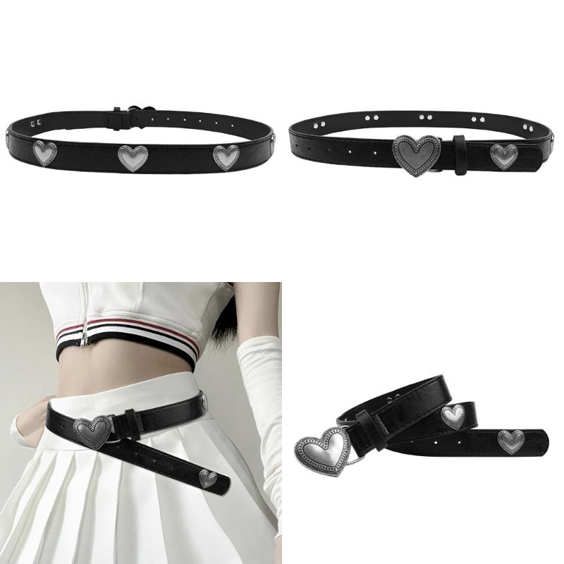 Unique Heart Pattern Waist Belt Stylish Adjustable Length Aesthetic Waistband for Date Nights