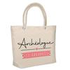 Beach Bag - PLANETEE - Archaeologist On Holiday - Natural Cotton - Printed In France - Large Capacity