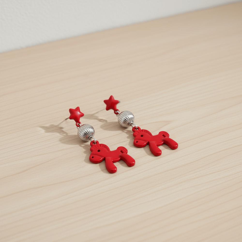 Cartoon Horse New Year Horse Earrings Fashion Jewelry Horse Drop Earrings Gift