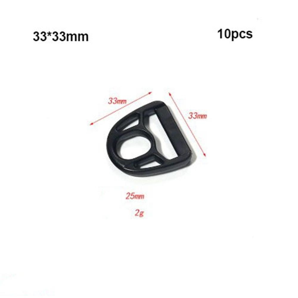 10pcs Black Durable Rope Adjustment Buckle 12~50mm Strap Webbing Buckle Luggage Accessories