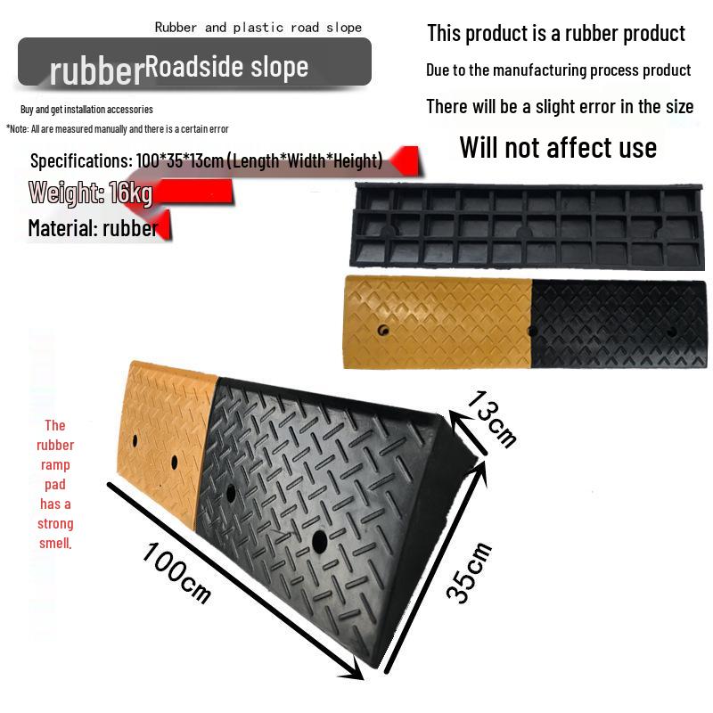 Rubber Curb & Threshold Ramp Mat for Home and Car 
