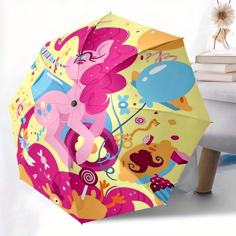1pc My Little Pony Automatic Umbrella with Folding Feature - Compact Travel Umbrella, Perfect Gift for Birthday, Christmas, , 051