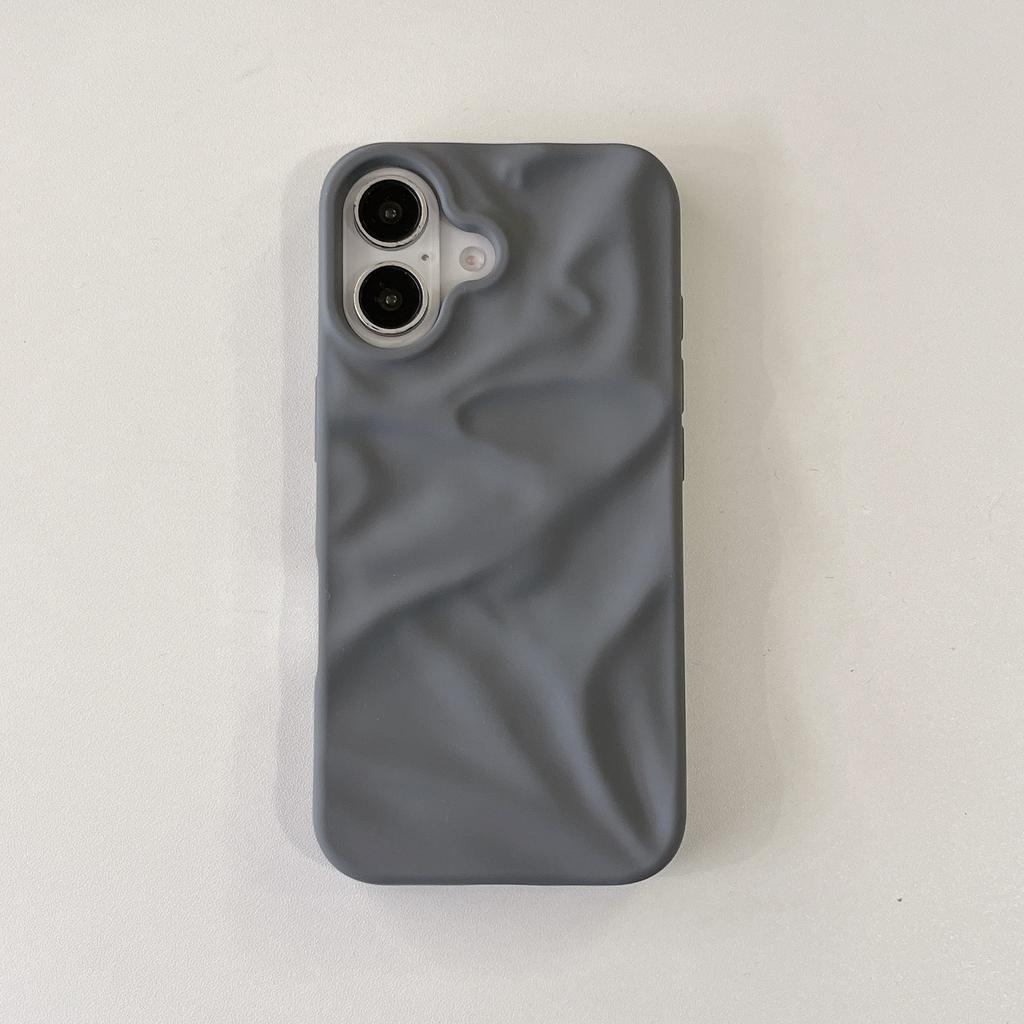 3D Wrinkled Water Ripples Pattern Soft Frosted TPU Shockproof Mobile Phone Case for iPhone 11 12 13 14 15 16 Pro Max