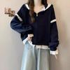 Inotenka Hoodie with Lace Flattering Slimming Loose Plus Long Solid Perfect for and Casual and Winter Women's Zip-Up Trim, Top, Outerwear, Fit, Cute,