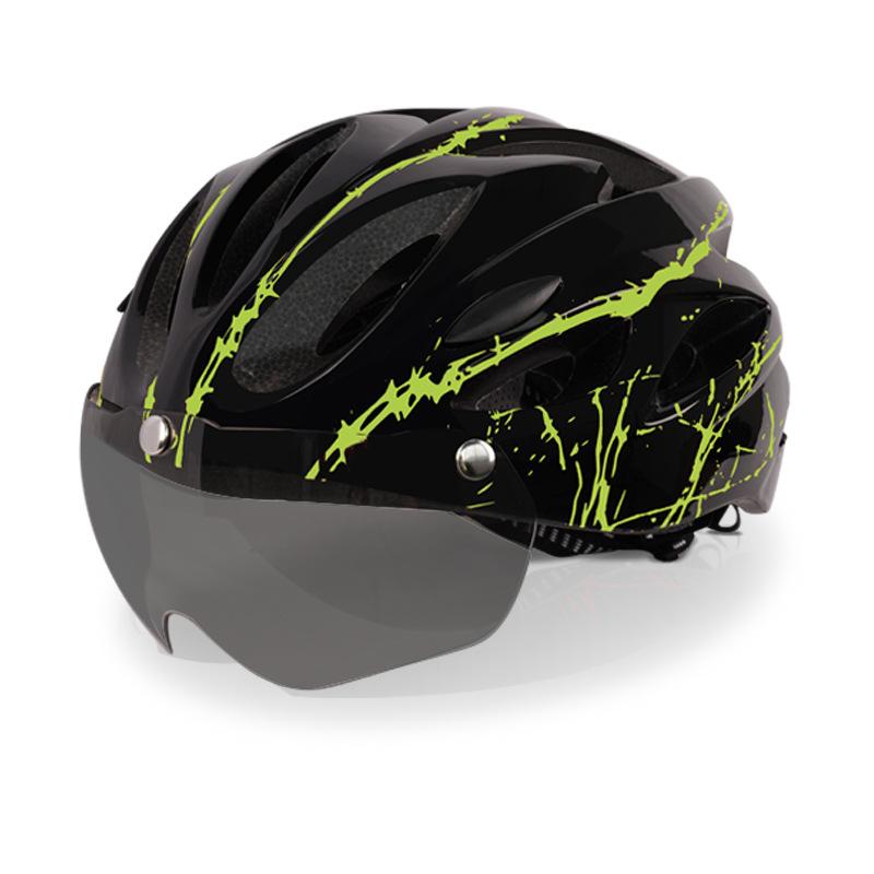 Cycling bicycle helmet with goggles, stylish and simple integrated forming bicycle cycling helmet