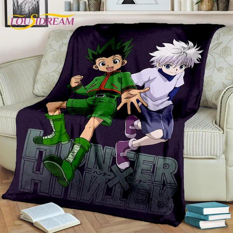 Cartoon HD HxH Anime Hunter×Hunter Blanket,Soft Throw Blanket for Home Bedroom Bed Sofa Picnic Travel Office Cover Blanket Kids