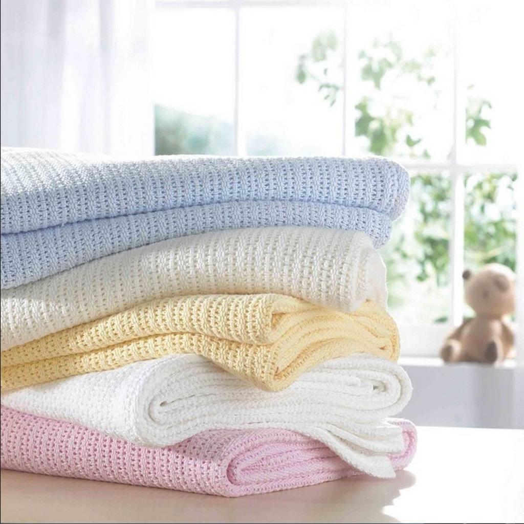 Buy Baby Soft Cellular Blanket Towel for Moses Basket Crib Pram Cot Bed