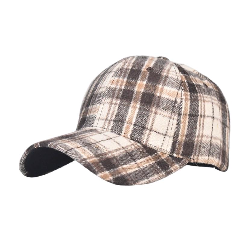 Herbst Winter Hut Herren Frühling Sommer Outdoor Sonnenschutz Visier Klassische Karierte Baseballkappe Hartschalen-Kappe Damenmütze Warme Schirmmütze