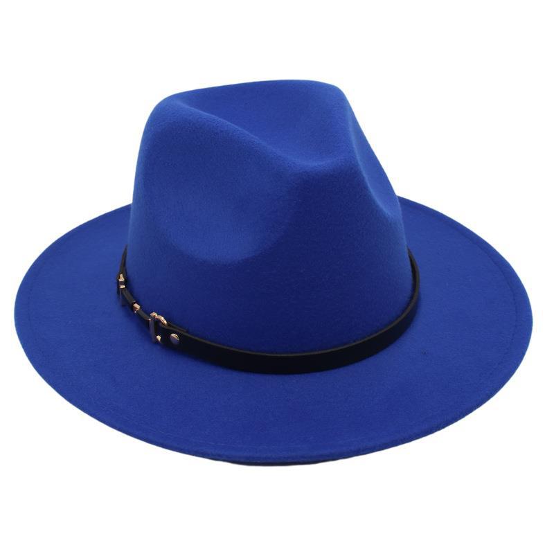 Suit Top Hat American Drama Belt Buckle Jazz Hat Men And Women Felt Hat Woolen Hat Big Brim Fedora Hat Jackson